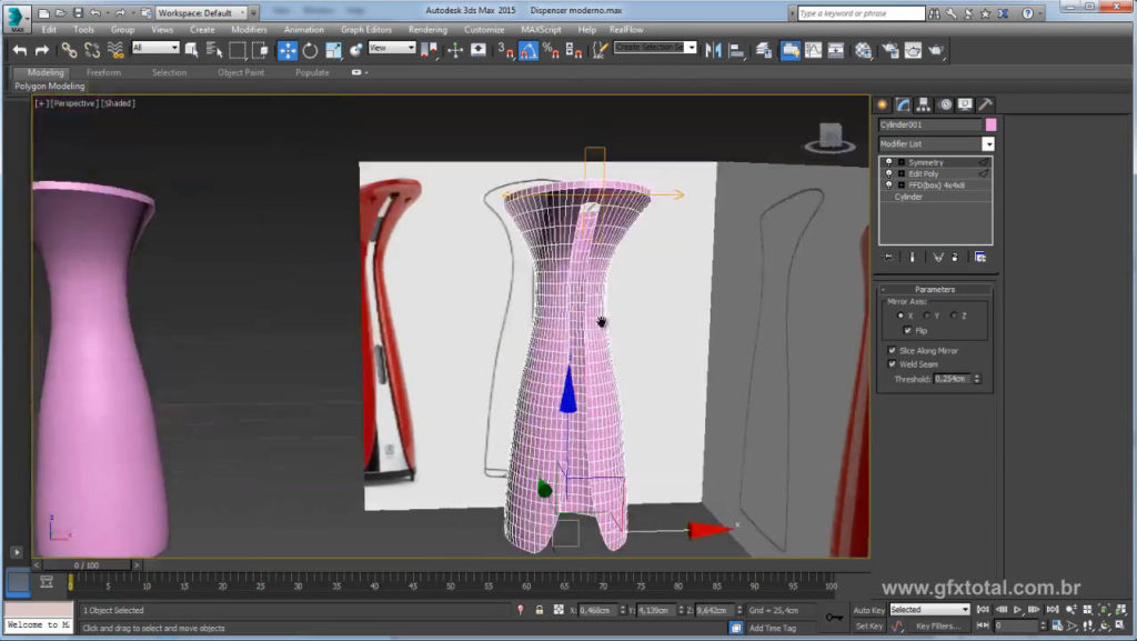 Tutorial 3ds Max - Modelar um dispenser moderno - Capa vermelha