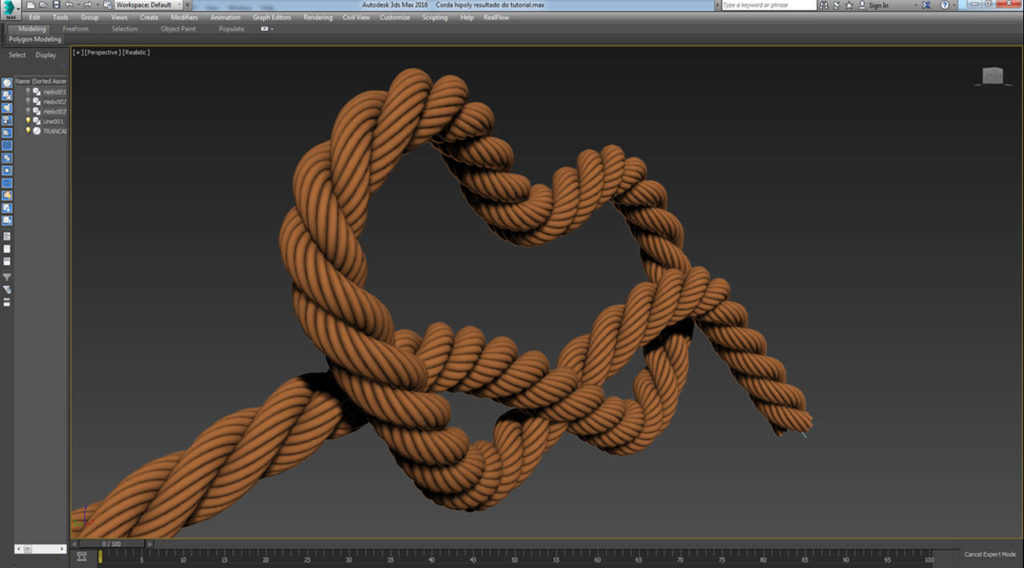 Tutorial 3ds Max _ Modelar corda hipoly_07