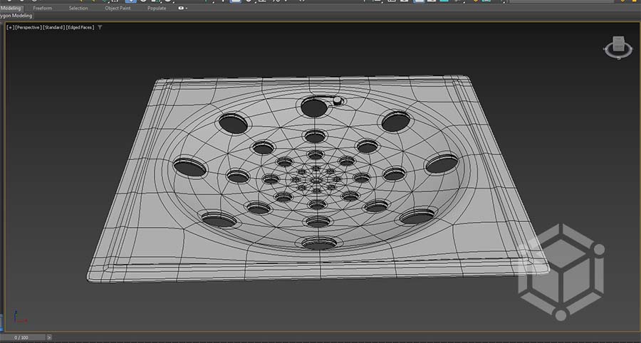 Resultado final - Como Modelar um Ralo de Metal no 3ds Max